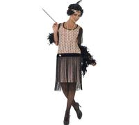 Smiffys 20s Coco Flapper Costume, Pink (Size L)