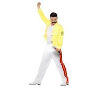 Smiffys 48299M Queen Freddie Mercury, disfraz de color amarillo, mediano, 38-40 pulgadas