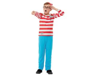 Smiffys 50279L Officially Licensed Where's Wally Deluxe Costume, Boys