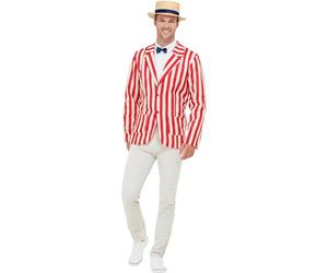 Smiffy's 50725L - Disfraz, ideal para hombre, estilo barbería, de los años 20, color rojo y blanco