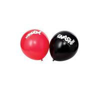 Smiffys 51549-12 globos de látex para fiestas, unisex, color rojo y negro, talla única