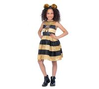 Smiffys 51668 L.O.L Sorpresa Deluxe Queen Bee Disfraz para niñas, dorado y negro
