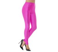 Smiffys 80s Disco Spandex Leggings, Neon Pink (Size M)