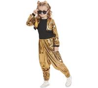 Smiffys Disfraz «Hammer Time» de los 80, Dorado, Top, pantalones y chaqueta