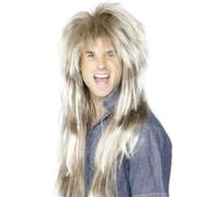 Smiffy's Peluca Mega corte mullet de los 80, rubia y marrón, Halloween