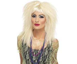Smiffys 80s Trademark Crimp Wig, Blonde