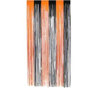 Smiffys Telón de fondo mate con flecos, naranja y negro, 91x244 cm/36x96 in