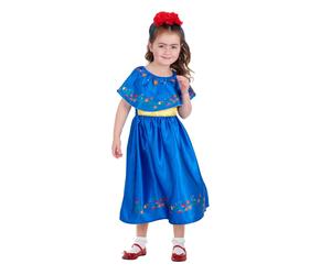 Smiffys 99766 Artist Frida Costume, Kids, Girls, Blue L - 10-12 Years