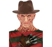 Smiffys A Nightmare On Elm Street, sombrero de Freddy Krueger, Sombrero de fieltro marrón Halloween
