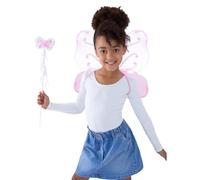 Smiffys Alas de mariposa y varita, Rosa Halloween, Carnaval