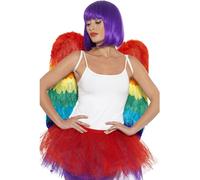 Smiffys Alas de plumas arco iris, 60cm x 60cm