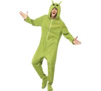 Smiffy's Disfraz de extraterrestre - Traje entero con capucha Verde - Halloween