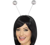 Smiffys Antena de bolas con purpurina, plateada