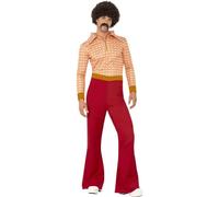 Smiffy's Disfraz Traje auténtico chico 70 con top y pantalones talle alto Halloween Carnaval