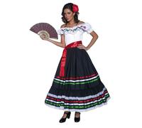 Smiffys Authentic Western Sexy Senorita Costume, Black & W (Size L)