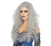 Smiffy's Peluca Hada llorona – gris, larga y despeinada – Halloween