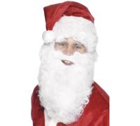 Smiffys Barba de Papá Noel, Blanca, 28cm / 11in