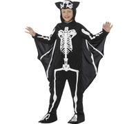 Smiffys Bat Skeleton Costume, Black & White (Size M)