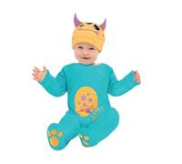 Smiffys Bebé monstruito, Azul, Traje de una pieza y sombrero Halloween, Carnaval