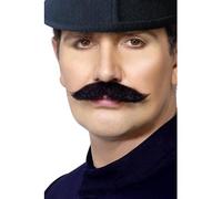 Smiffys Bigote de bobby londinense de las historias de la antigua Inglaterra, negro, autoadhesivo