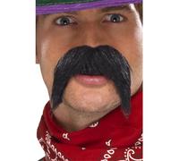 Smiffys Bigote de gringo, grande y espeso, Negro Halloween, Carnaval