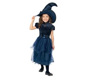Smiffys Blue Deluxe Midnight Witch Costume, Girls