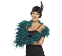 Smiffys Boa deluxe, azul cerceta, 180 cm, 80 g