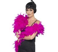 Smiffys Boa Deluxe, fucsia, pluma, 180cm, 80g Halloween, Carnaval