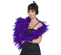 Smiffy's Boa Deluxe - morada, pluma, 180cm, 80g - Halloween, Carnaval