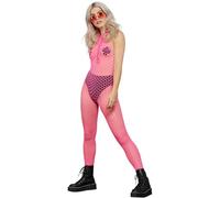 Smiffys Body sin mangas con cremallera de Fever, Rosa fluorescente Halloween