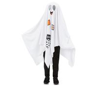 Smiffys Boo Ghost Costume Hooded Poncho with Internal Headband, Halloween Child