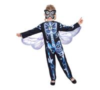Smiffys Butterfly Skeleton Costume All in One, Wings & Mask, Halloween Child Fan