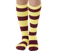 Smiffys Calcetines a rayas, Amarillo y morado, UK 11-2.5, EU 29-35