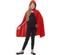 Smiffys Capa con capucha, rojo, disfraz para niñas, disfraces para niños