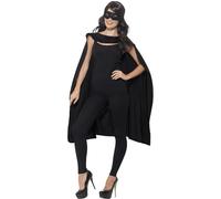 Smiffys Capa, Negra, con antifaz Halloween