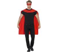 Smiffys Capa, Roja, con antifaz