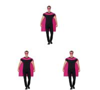 Smiffys Capa, Rosa, con antifaz Halloween, Carnaval (Paquete de 3)