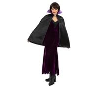 Smiffys Cape With Collar, Capa Dark Queen con cuello, adulto, color negro, Talla única (83054)