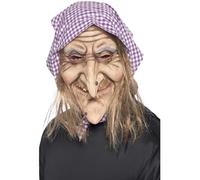 Smiffys Careta de bruja vieja, Para la cabeza, látex Halloween, Carnaval