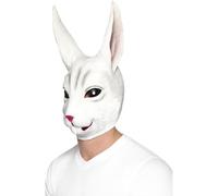 Smiffys Careta de conejo, Blanca, Cubre toda la cabeza, de látex