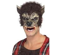 Smiffys Careta de hombre lobo, Marrón, Media cara, látex Halloween, Carnaval