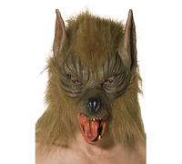 Smiffys Careta de lobo, Marrón, Para la cabeza, látex
