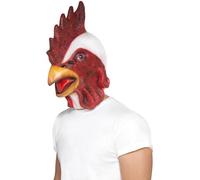 Smiffy's Careta de pollo de látex, blanca, cubre toda la cabeza – Halloween