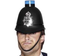 Smiffys Casco de policía con luz de sirena con luz intermitente Halloween, Carnaval