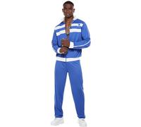 Smiffys Chándal de liverpolita, Azul, Parte de arriba con cremallera y pantalones Halloween, Carnaval