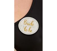 Smiffys Chapas de despedida de soltera, Blanco y dorado, Pack de 5 Halloween, Carnaval