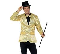 Smiffys Sequin Jacket, Mens, Gold (Size XL)