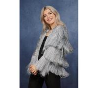 Smiffys Chaqueta festivalera Tinsel de Fever, Plateado