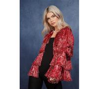 Smiffys Chaqueta festivalera Tinsel de Fever, Rojo