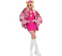 Smiffys Chaqueta festivalera Tinsel de Fever, Rosa Halloween, Carnaval